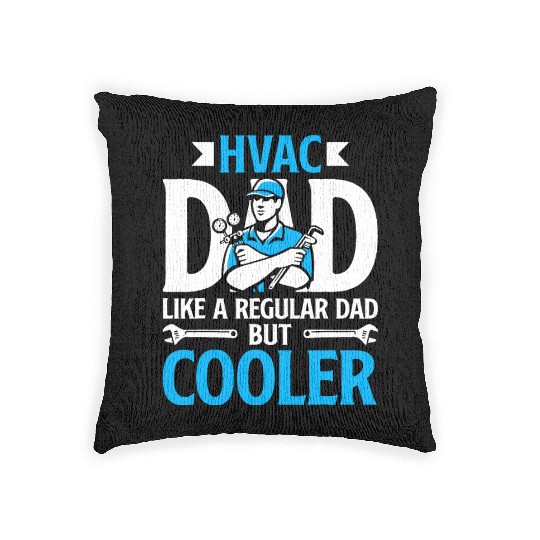 HVAC Dad But Cooler HVAC Technician Fathers Day Woven Pillows