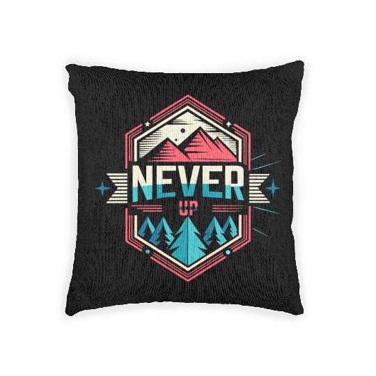Never Give UP Design Woven Pillows
