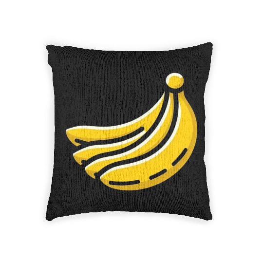 Banana minimalist bananas design food art 1 Woven Pillows