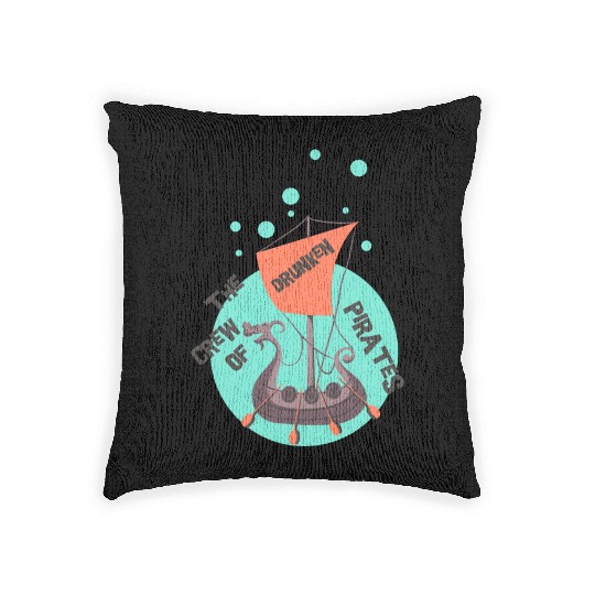 pirates ship lovers Woven Pillows design