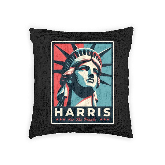 Harris 2024 statue of liberty Kamala Harris Woven Pillows