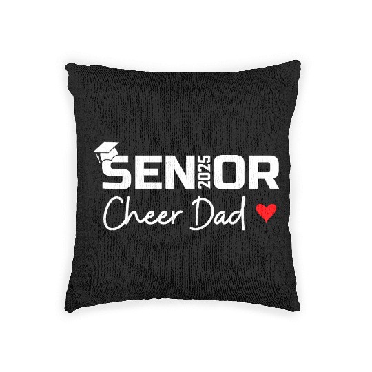 Proud Cheer Dad Of A Class Of 2025 Senior Graduate Woven Pillows