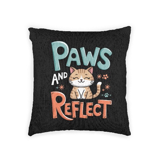 Paws And Reflect Yoga Mediation Cat Paws And Woven Pillows
