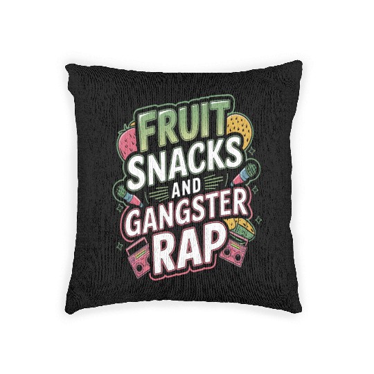 Fruit Snacks And Gangster Rap Woven Pillows