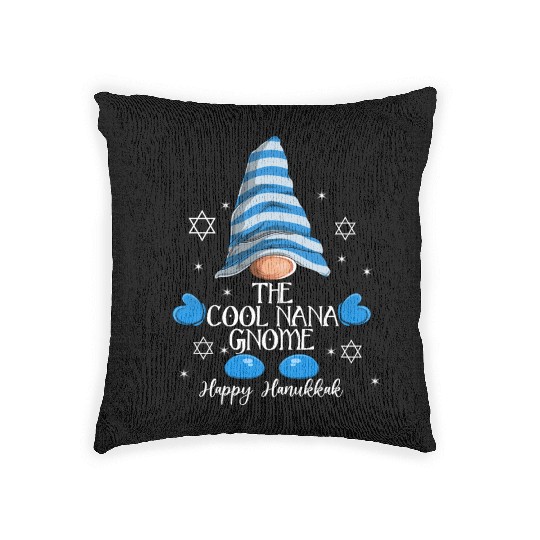 The Nana Gnome Funny Family MatchingGroup Hanukkah Woven Pillows