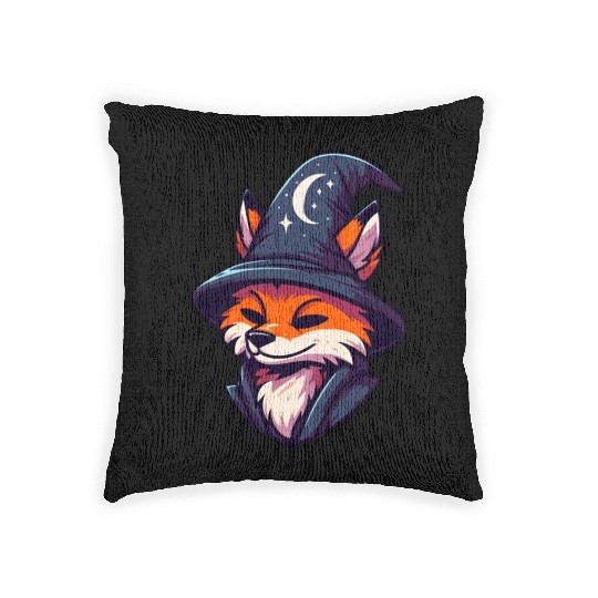 Fox Wizard - Magic Fantasy Woven Pillows
