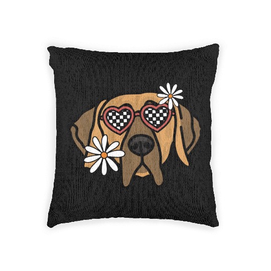 Great Dane Brown Retro Dog Woven Pillows