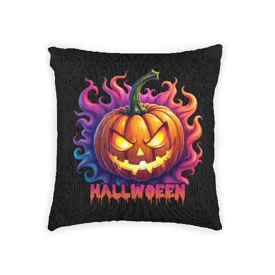 Halloween Jack O Lantern V 05 Woven Pillows