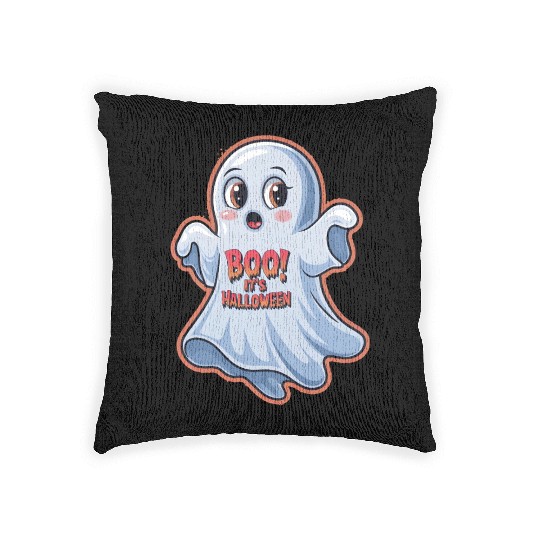 Scared Little Ghost Woven Pillows
