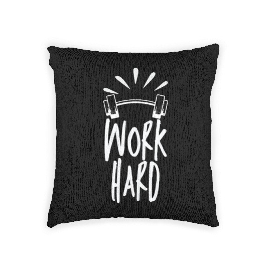work hard Woven Pillows
