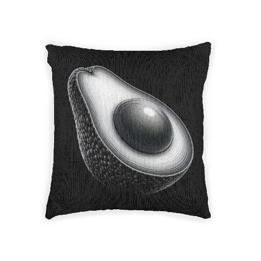 Avocado food art vegan design 5 Woven Pillows