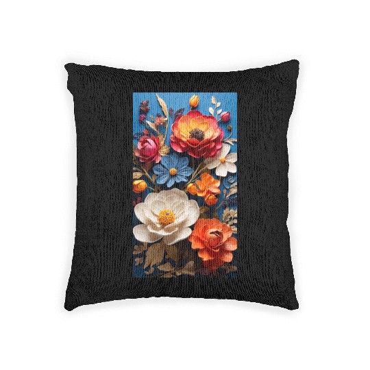 Beautiful Flower-Printed Mugs Woven Pillows