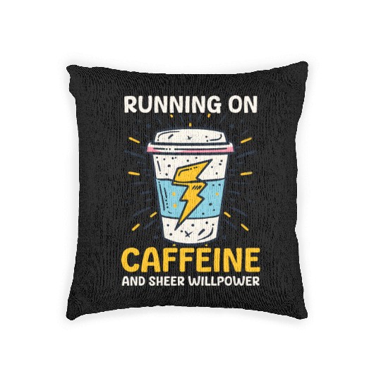 Depression Awareness Running On Caffeine Willpower Woven Pillows