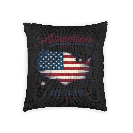 American Spirit Patriotic USA Flag Woven Pillows