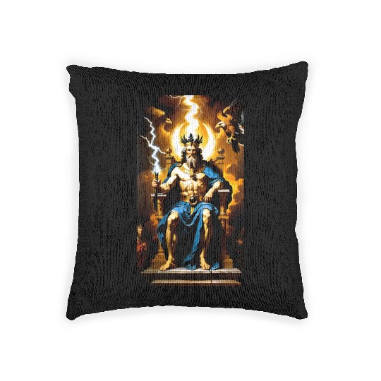 Zeus Jupiter Greek Mythology Gods Baroque Woven Pillows