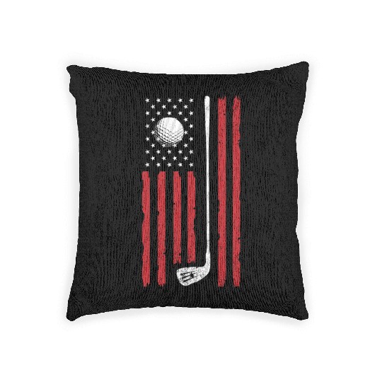 Golf American Flag US Golfer Golfing Golf Lovers Woven Pillows