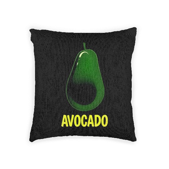 Avocado food art vegan design 10 Woven Pillows