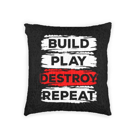 Blocks Children Building Miniature Building Woven Pillows