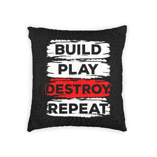 Blocks Children Building Miniature Building Woven Pillows