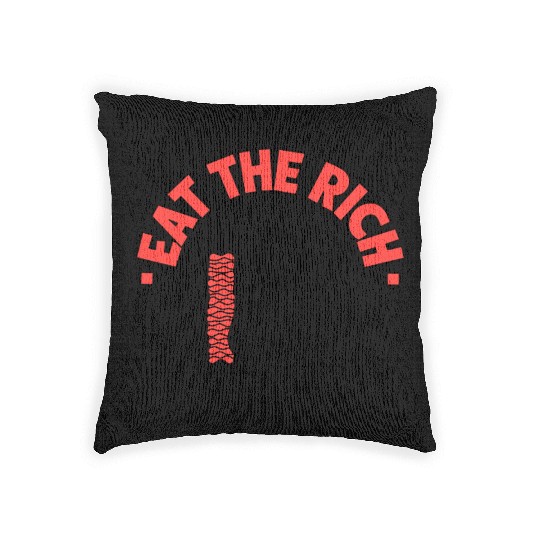 Eat The Rich Döner Kebab Satirical Design Woven Pillows