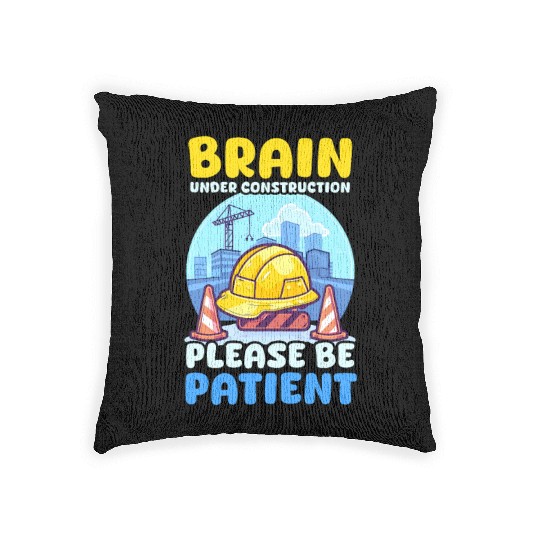 Depression Awareness Brain Under Construction Woven Pillows