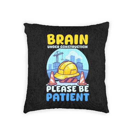 Depression Awareness Brain Under Construction Woven Pillows