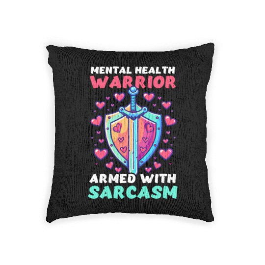 Depression Awareness Mental Health Warrior Woven Pillows