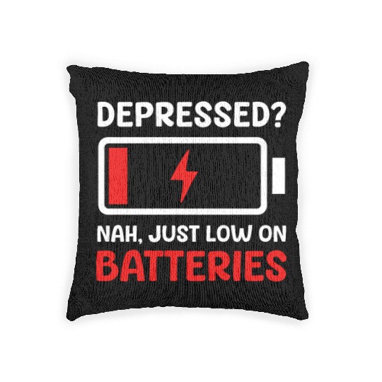 Depression Awareness Just Low On Batteries Woven Pillows