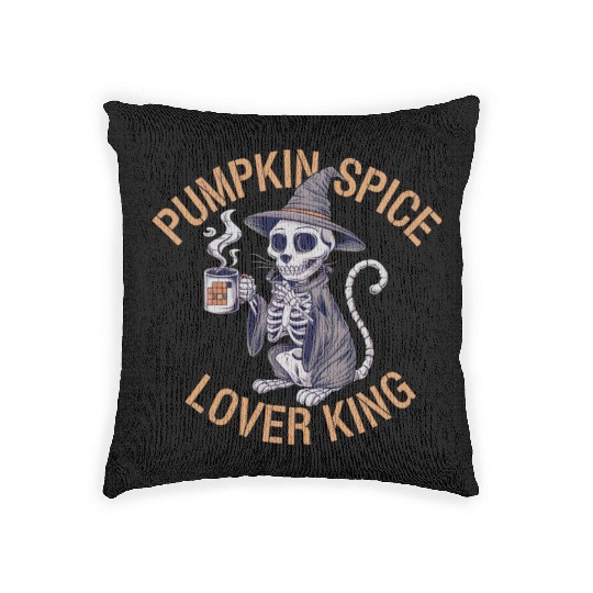 Pumpkin Spice Lover King For Pumpkin Spice Fans Woven Pillows