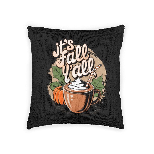 Pumpkin spice latte Woven Pillows