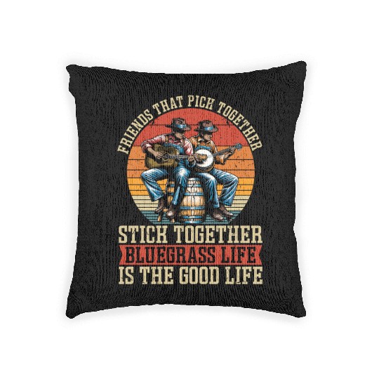 Bluegrass Music Friends That Pick Country Music Woven Pillows