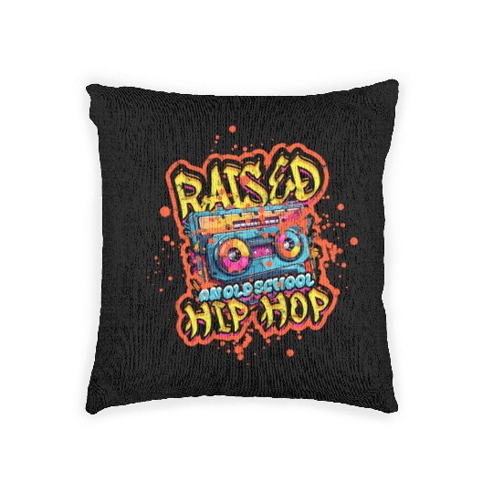 Raised On Old School Hip Hop - Music Woven Pillows