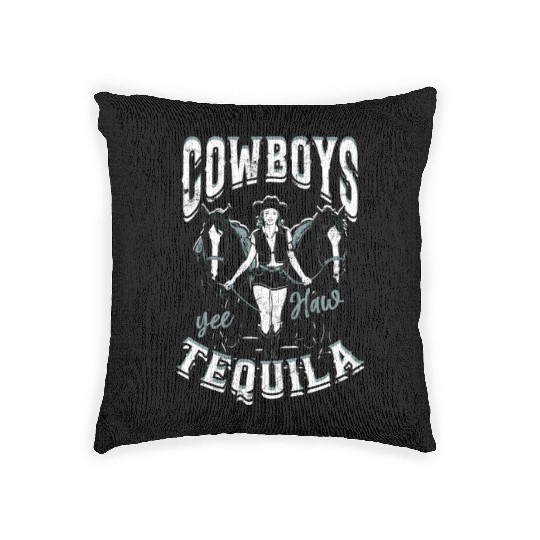 Cowboys and Tequila - Cowgirl Woven Pillows