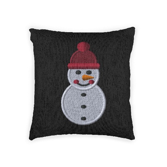 Snowman embroidered Woven Pillows
