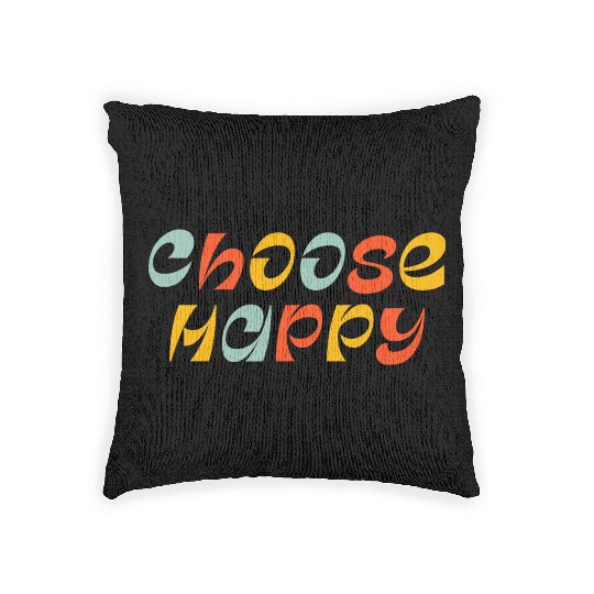 Choose Happy Woven Pillows