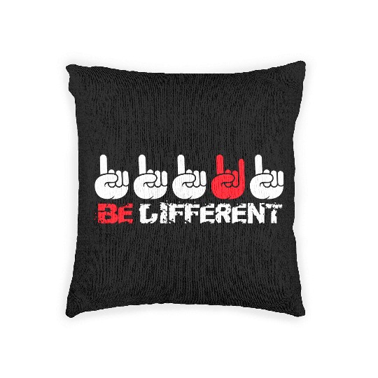 5 Be Different Heavy Metal Hard Rock Hand Gestures Woven Pillows