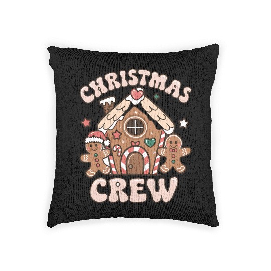 Christmas Crew Gingerbread Woven Pillows
