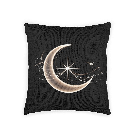 Sky Embrace: The Intertwined Moon and Star Woven Pillows
