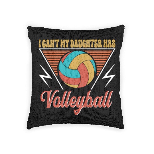 Volleyball Dad Men I Can_t My Daughter Has Volleyb Woven Pillows