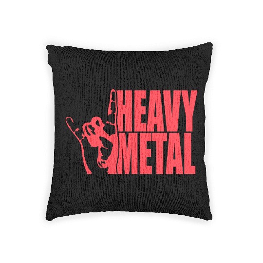 Heavy Metal Fun Hard Rock Music Horns Hand Gesture Woven Pillows