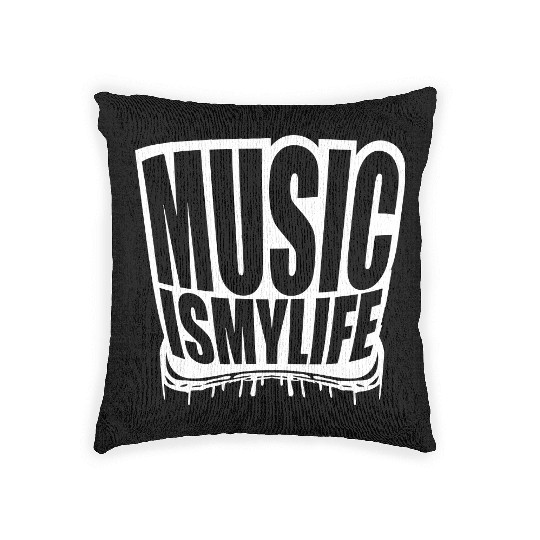 Music is my Life Love Saying Graffiti Spray Drops Woven Pillows
