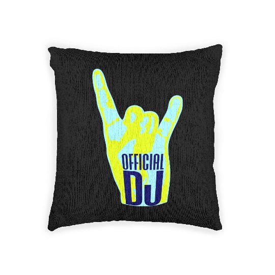 Official DJ Music Heavy Metal Horns Hand Gesture Woven Pillows