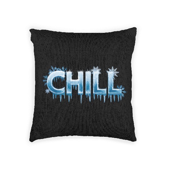 Chill Icy Blue Snowflake Winter Vibes Woven Pillows