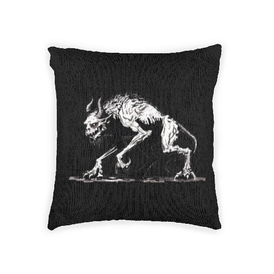 Mythical Beast Illustration Woven Pillows