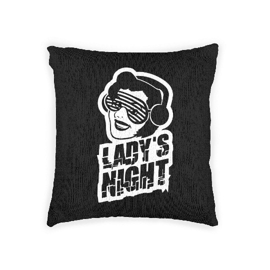 Ladys Night Retro DJ Woman Girls Ladies Evening Woven Pillows