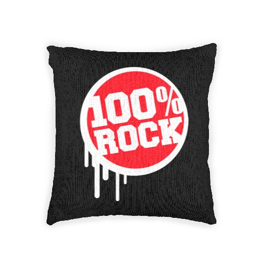 100 % Percent Rock Music Graffiti Drops Text Stamp Woven Pillows