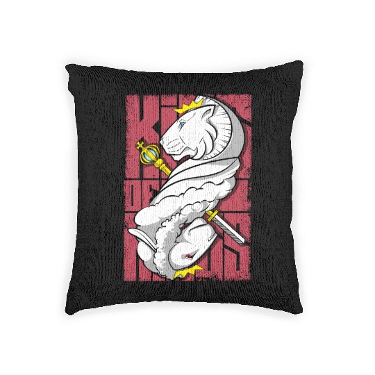 Lion King and the Holy Lamb Christian Art Woven Pillows