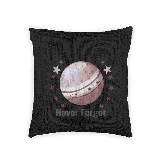 Planet Pluto Never Forget Woven Pillows