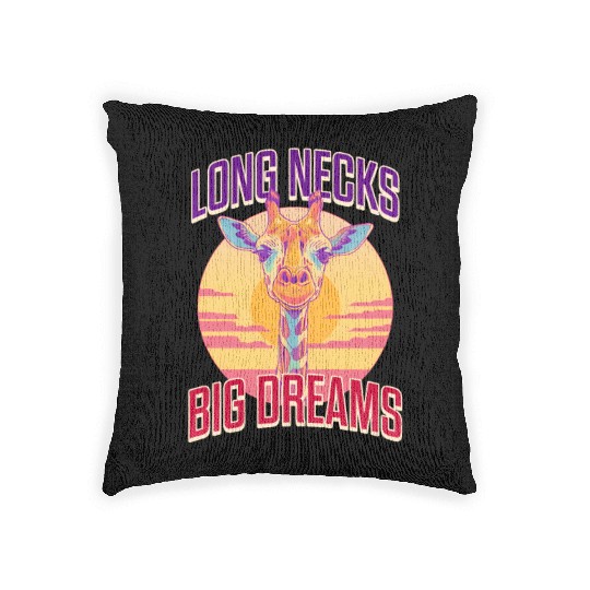 Giraffe Long Necks, Big Dreams Woven Pillows