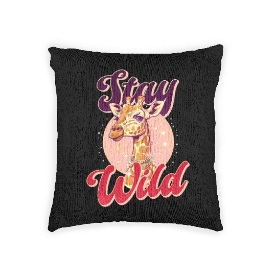 Giraffe Stay Wild Woven Pillows
